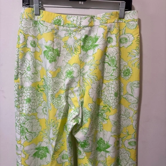Vintage 1960s The Lilly Pulitzer Front Pocket Yellow Floral Pants Wht Label 14